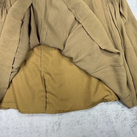 Coldwater Creek Womens PS Low Rise Brown Maxi Skirt Lined Flowy Boho A-Line Khak - Picture 4 of 8